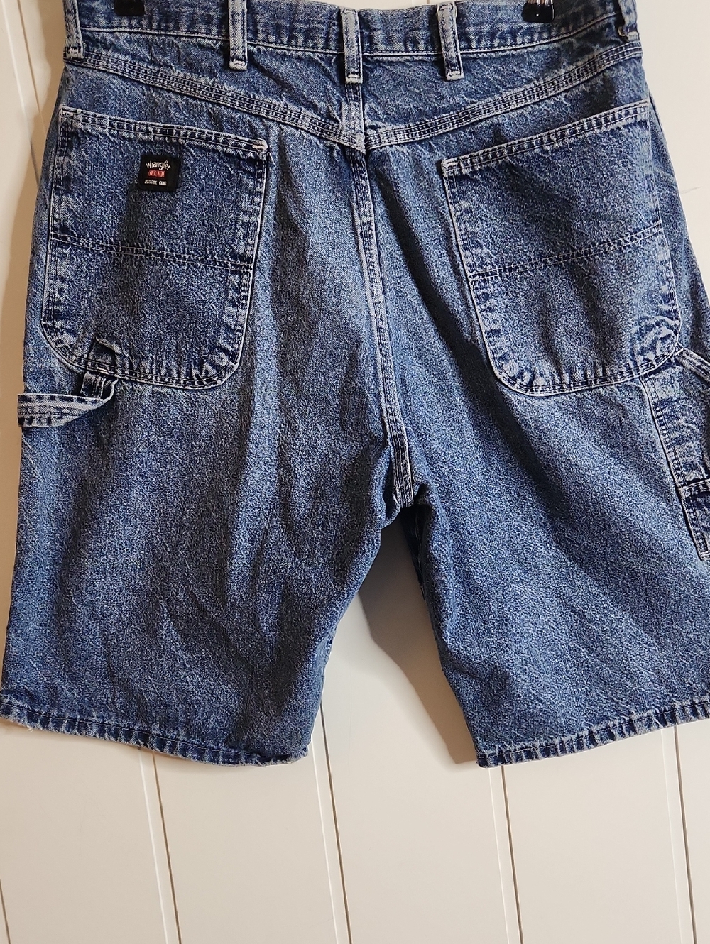 Vintage 90s Wrangler Baggy Men’s Blue Cargo Denim Work Shorts